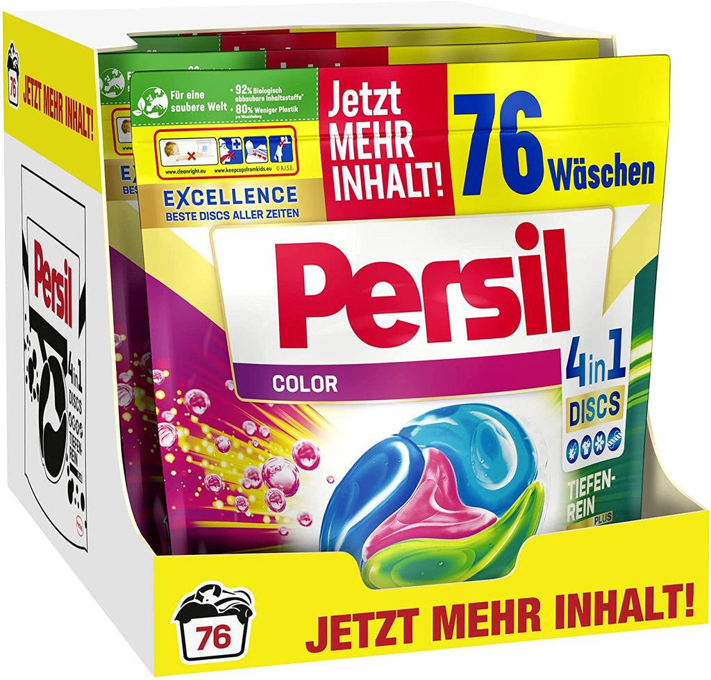 Persil Color4in1 4x76 Wäschen Colorwaschmittel Hygiene biologisch Waschmittel