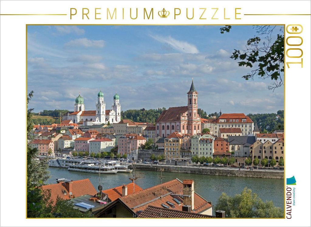 CALVENDO Puzzle Dom St. Stephan und Kirche St. Paul | 1000 Teile Lege-Größe 64x48cm Foto-Puzzle für glückliche Stunden