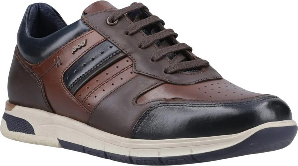 POD - Pfeil Sneaker für Herren, Leder FS12080 (42 EU) (Marine/Hellbraun)