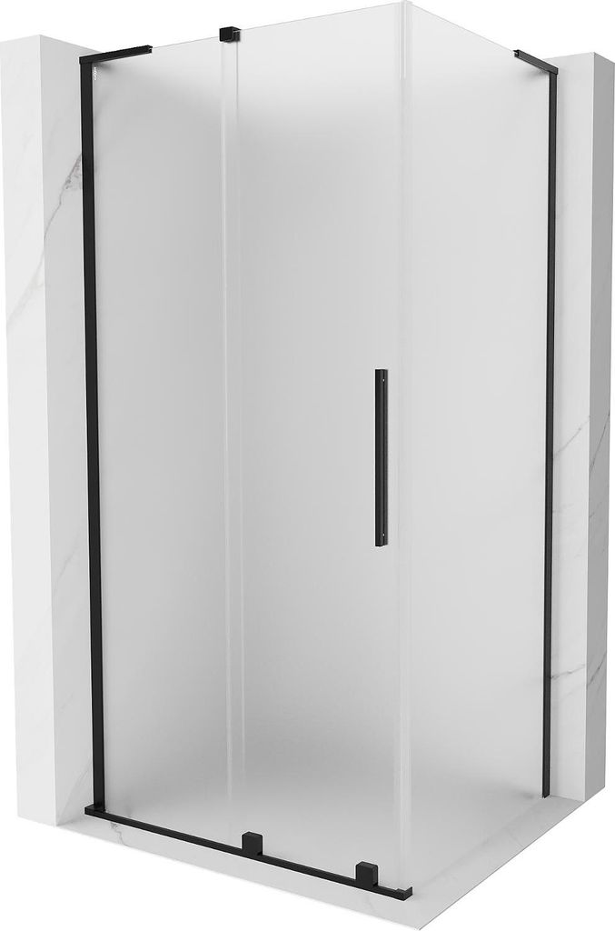 Mexen Velar L Duschkabine zum Schieben 90 x 110 cm, Frost, schwarz - 871-090-110-33-70