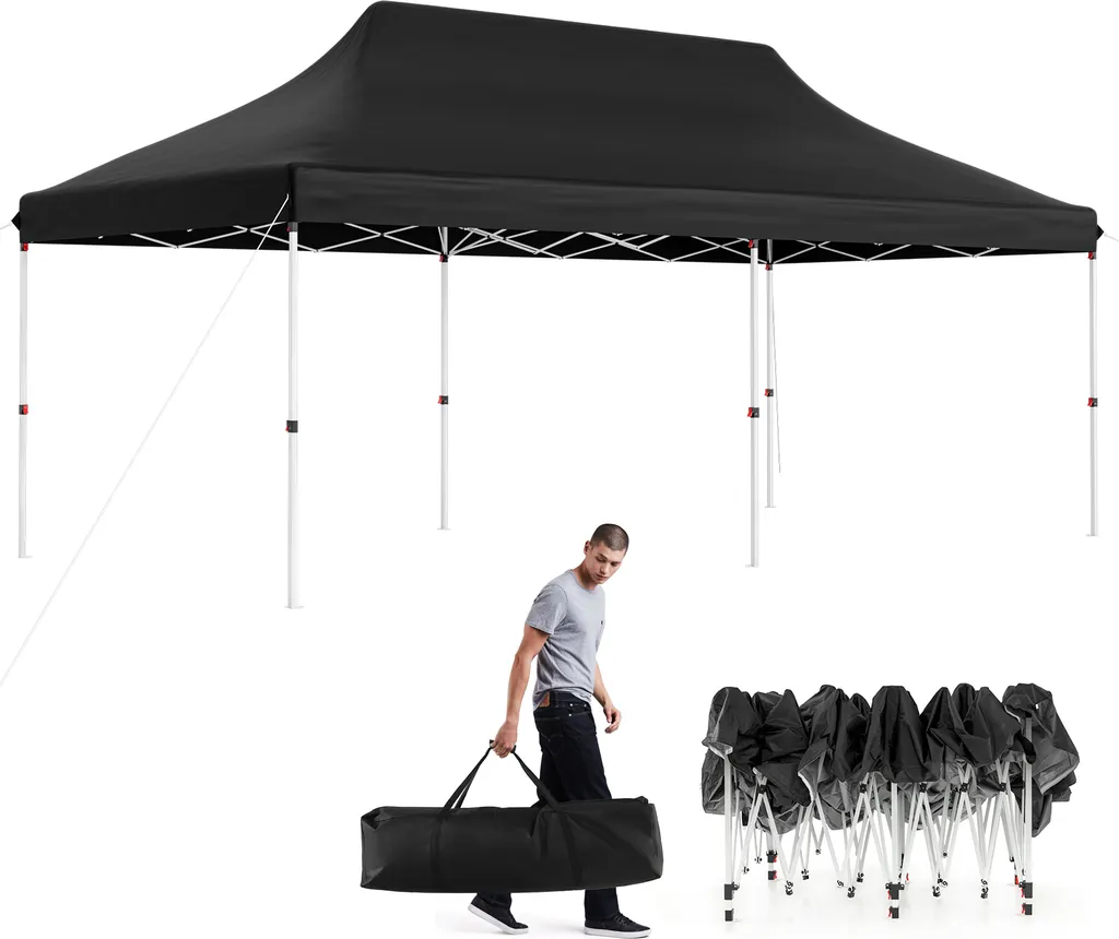 Tente de réception pliante 3x6m hydrofuge et réglable pour jardin ou fête