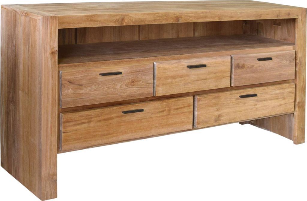 Teako Design Sideboard Marstrand 180x85cm Teakholz Massivholz - Wetterfest TV-Möbel mit Schubkästen