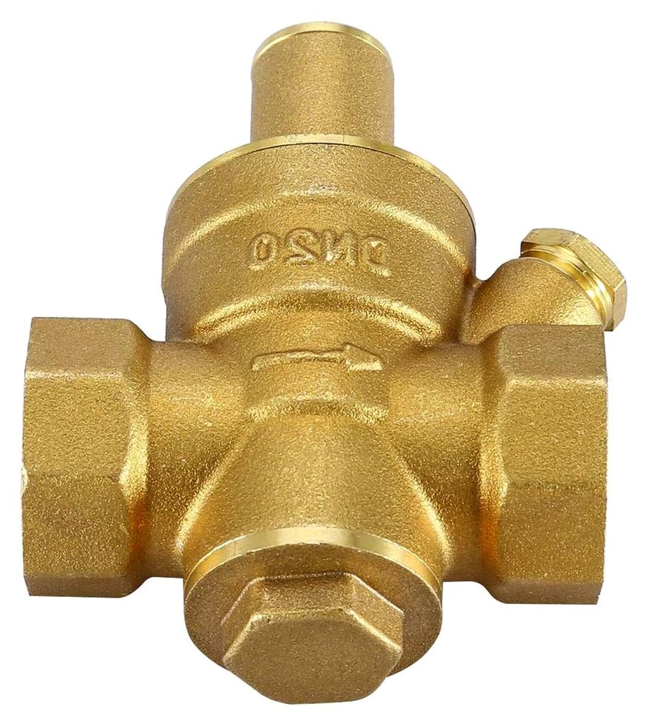 Niederdruckregler DN20 3/4 Zoll Messing einstellbarer Wasserdruckregler, Druckreduzierventil Wasser, Druckregler mit Ventilgewinde (1,6 MPa)
