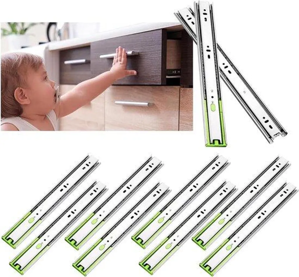 Rails de tiroir 35cm coulisses inox haute résistance lot de 5
