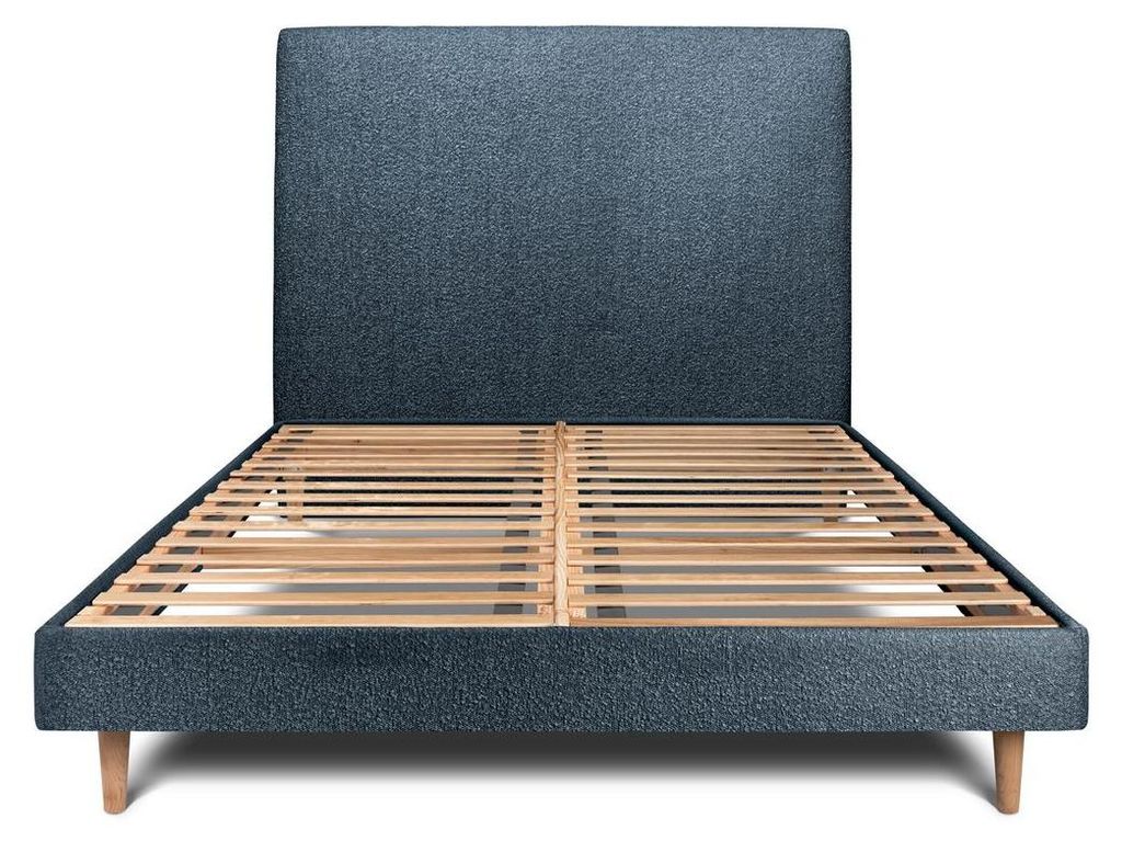 Bett mit gepolstertem Kopfteil – Bouclé-Stoff - 180 x 200 cm