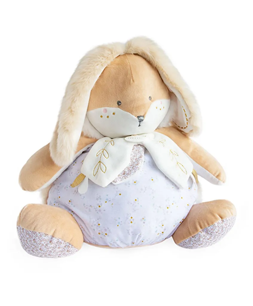 Doudou Lapin Blanc 38 cm avec Rangement Pyjama Peluche Douce Enfant