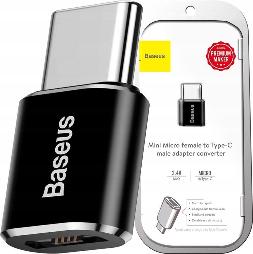Baseus ABMU24ABK cavo con cambio di genere microUSB Tipo-C Immagine del prodotto 