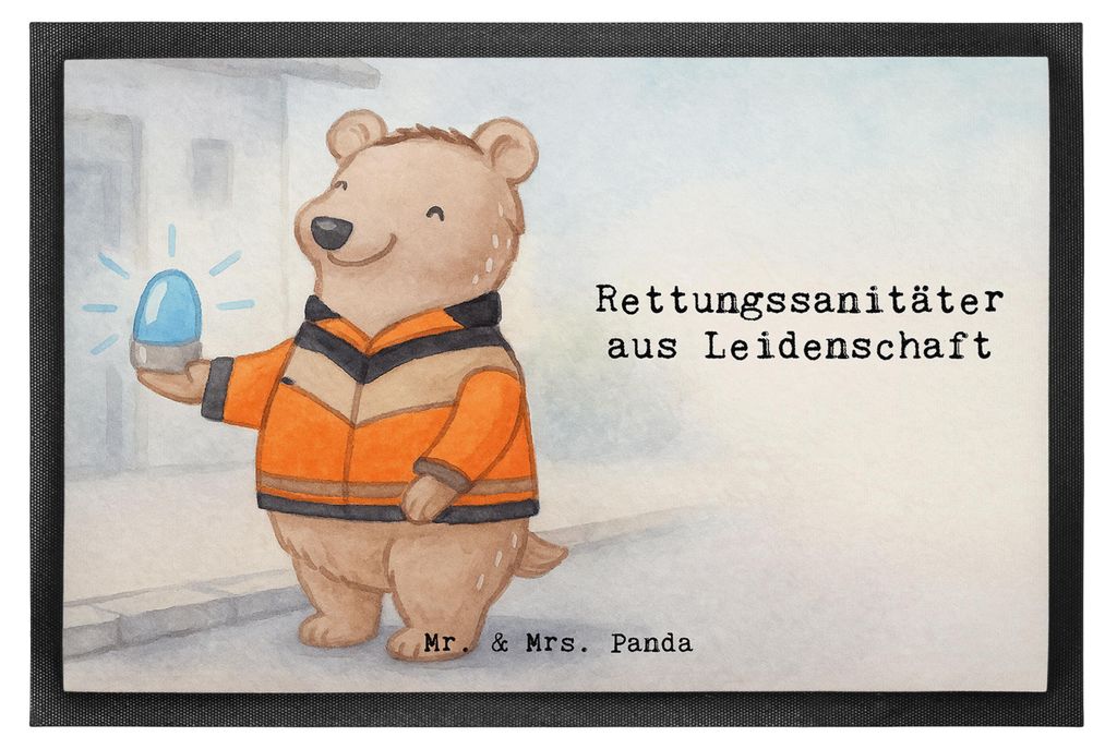 Mr. & Mrs. Panda Schmutzmatte Rettungssanitäter Leidenschaft Design 40 x 60 cm - Weiß - Geschenk, fußmatte, teppichmatte, Schuhabstreifer, Gummi...