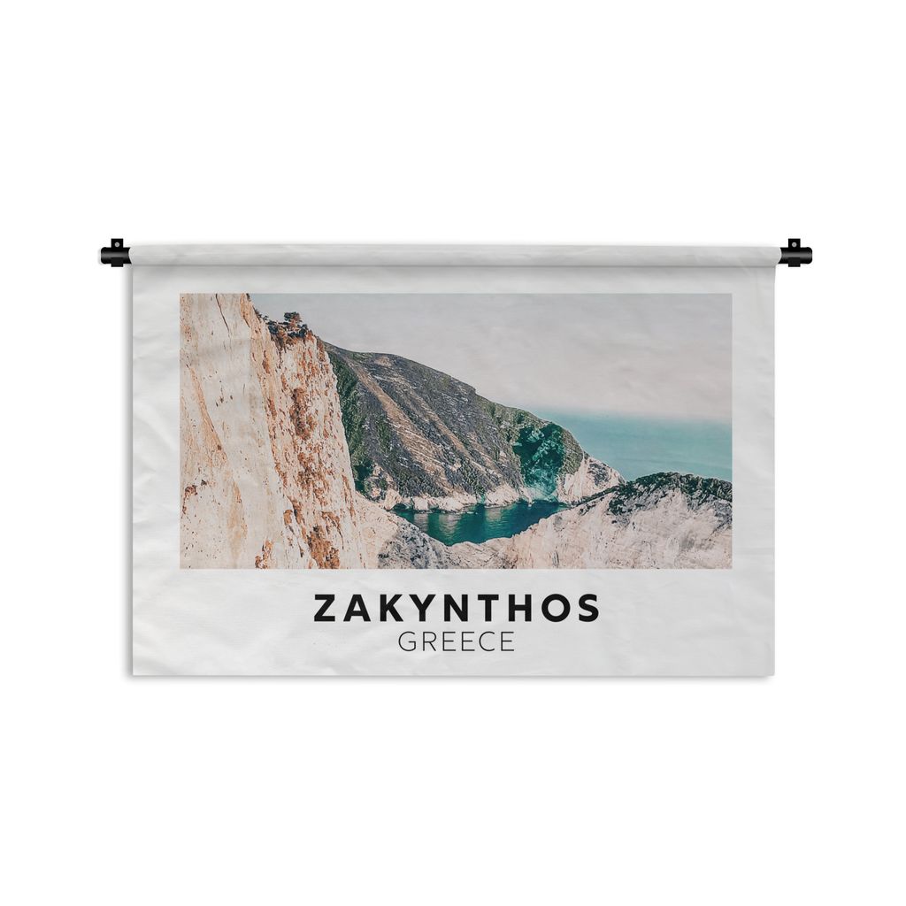 MuchoWow Wandteppich Wandbehang Griechenland - Insel - Berge 60x40 cm Tapisserie Dekoration Wandtuch - Wanddekorationen