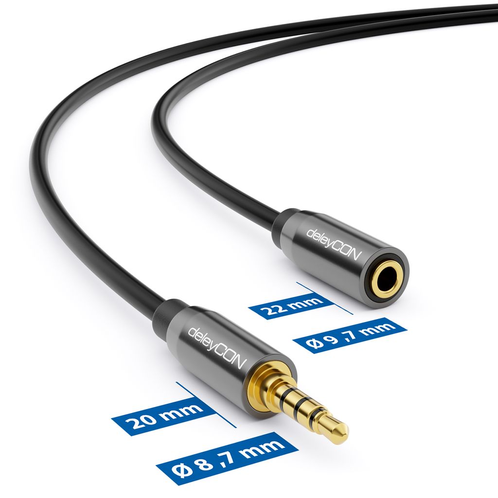 F-Stereo-Kopfhörer Audio-Verlängerungskabel 1M mit Lautstärkereg 3,5-mm-M