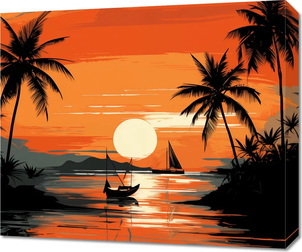 Decorazione Parete Zen Tropicale 60x50 - Quadro Tela Relax Camera