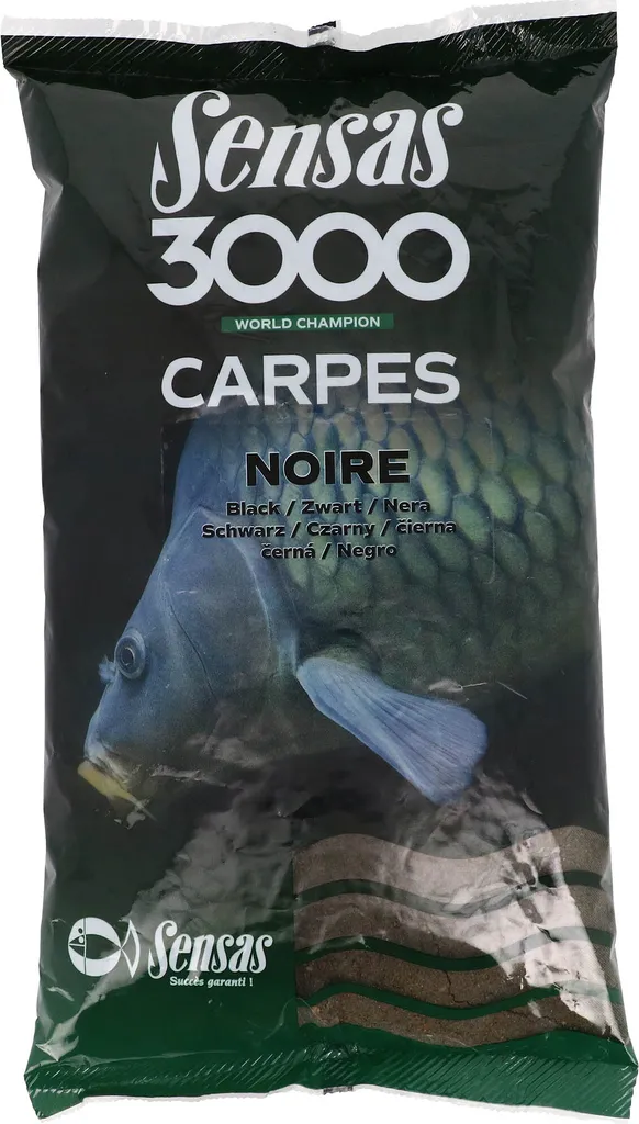 Amorce pour carpe Sensas 3000 Noir 1kg - Mélange attractif fond