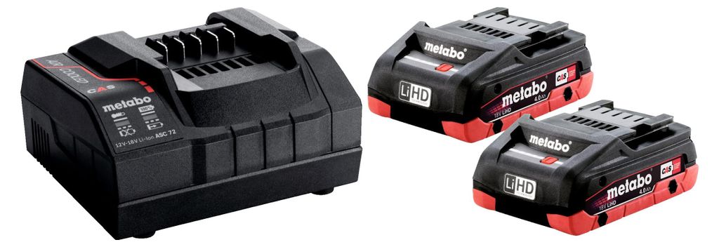 Metabo Akumulator 18V  4,0Ah Lihd 2Szt. + Ładowarka Asc 55 Zdjęcie produktu 