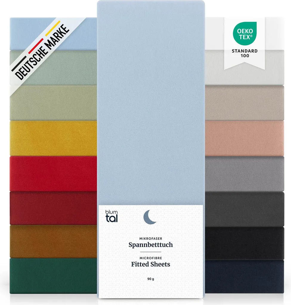 Set 2 Lenzuola Piane Blumtal 150x200 Azzurro: Niente Pieghe, Solo Relax