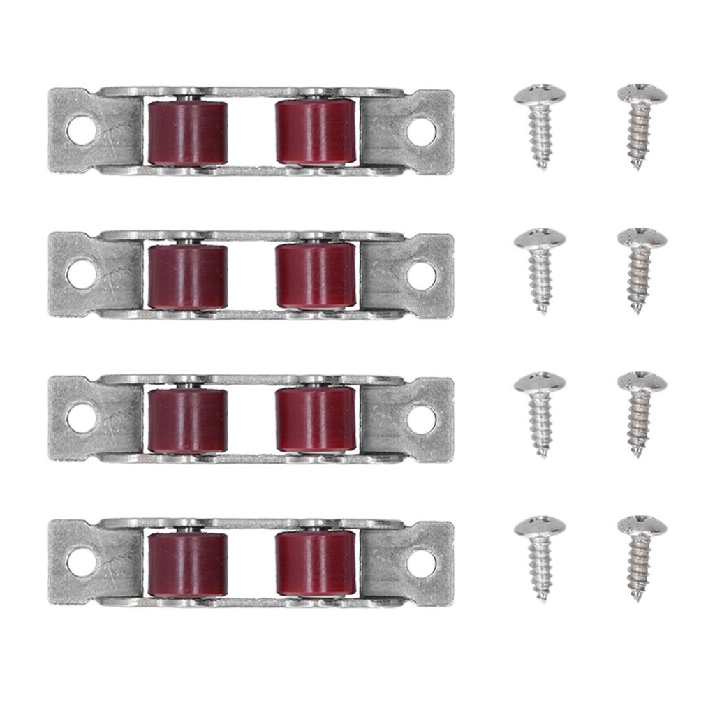 4Set Push Pull Fenster Pulley mit Schrauben Doppel Rad Schiebefenster Tür Roller Hardwares