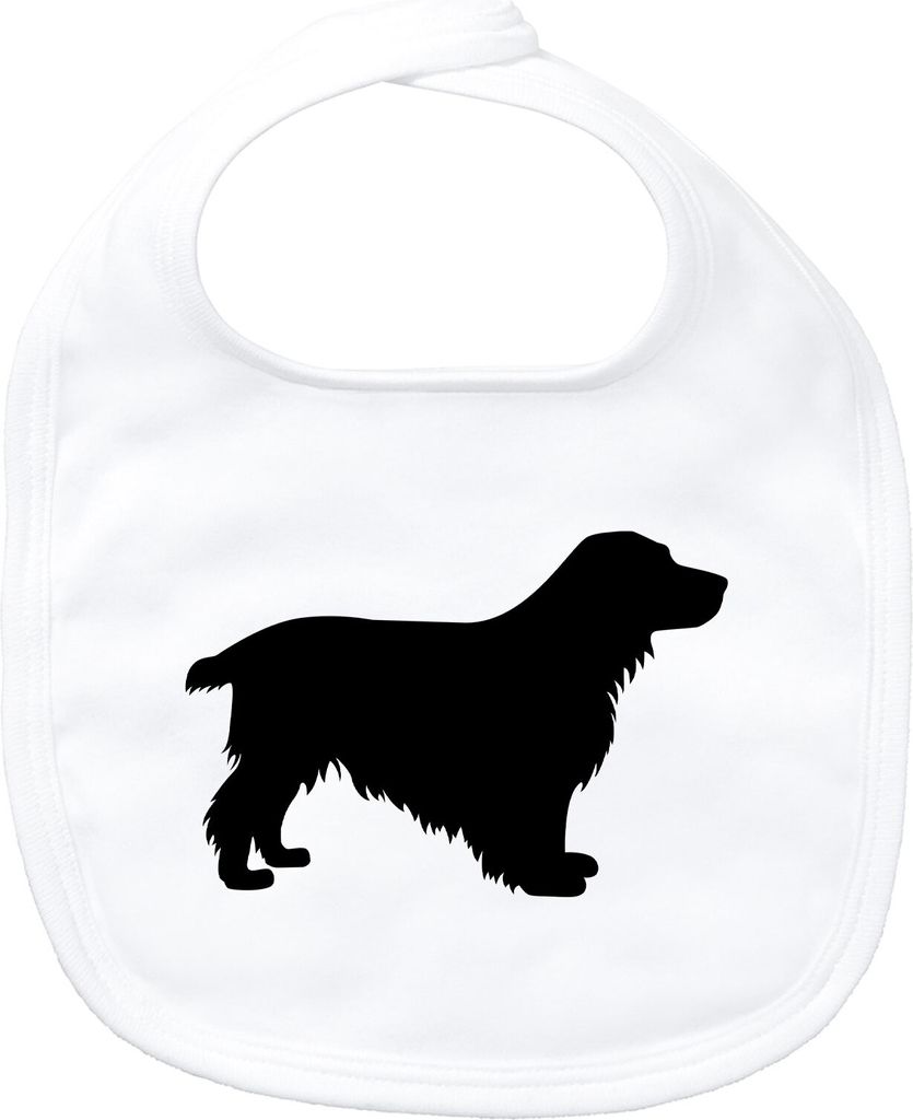 Huuraa Baby Lätzchen English Cocker Spaniel Silhouette White Klettverschluss Baumwolle Latz Geschenkidee