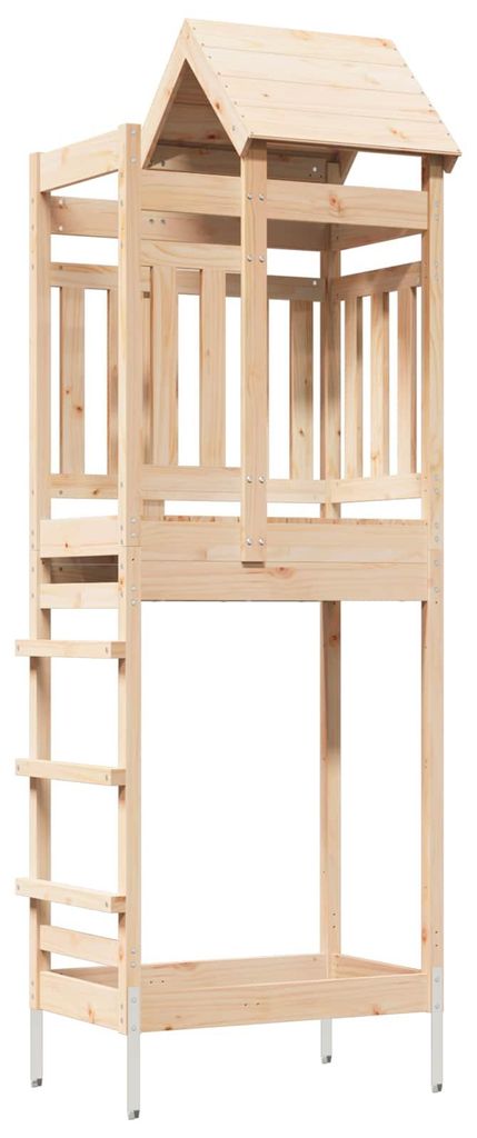 Hrací věž vidaXL, hnědá, 52,5 x 85 x 238 cm, masivní borové Obrázek produktu 