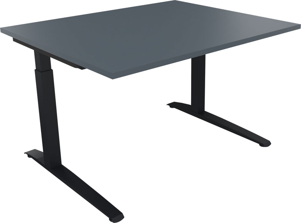 Schreibtisch Kufe Einzels. Quadrat B1200xT1000xH650-850 an/Lavagrau