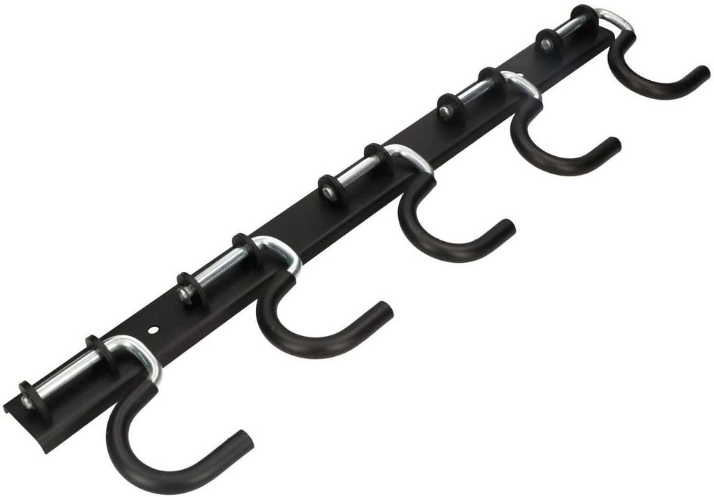 KOTARBAU Geräteleiste 500 mm 5 Haken Gerätehalterleiste Gartengerätehalter Werkzeughalter Gerätehalter Uni. Schiene Halter Werkstatt Werkzeug...