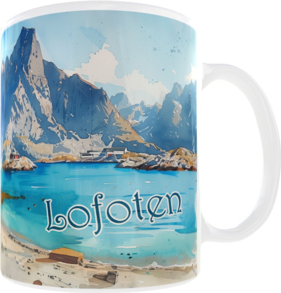 Becher 330ml NEU Urlaub Reisen Lofoten Lofoten Norwegen Produktbild 