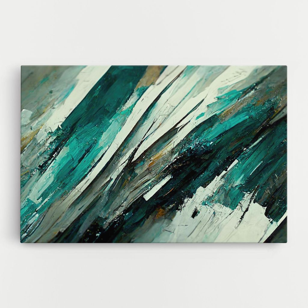 ARTHUB Leinwandbild 40x60 cm, Abstract Green Artwork | Wohnzimmerdekoration, Hängende Bilder, Wanddekoration, Heimdekoration, Abstrakte, Abstrak...