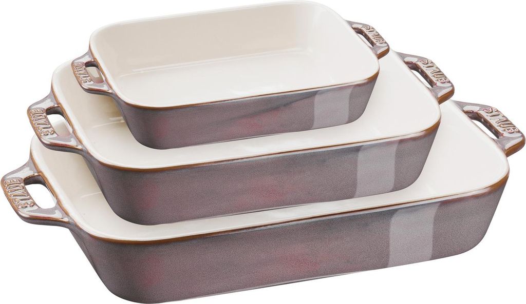 Zwilling Ofenformenset 3-tlg. Keramik rechteckig Antik-Grau Produktbild 