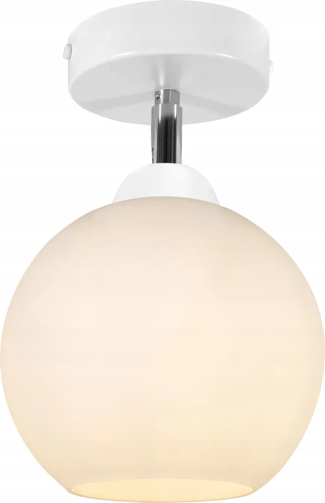 Plafonnier LED boule blanche en verre opale, éclairage classique chic - 6