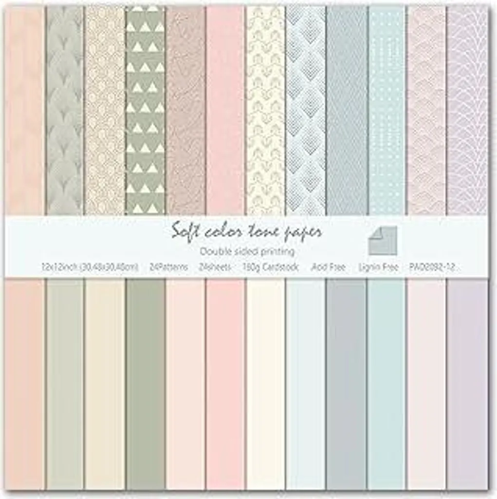 Carta Scrapbooking Boho Rosa 30,5x30,5 cm - Kit 24 Fogli Double Face
