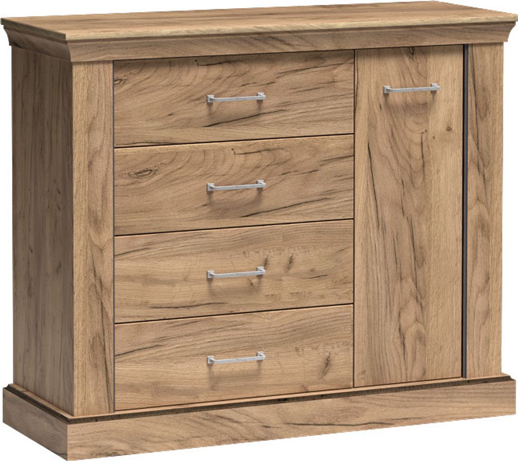 MINIO Kommode 114 cm NICA 2 Kraft Gold Eiche