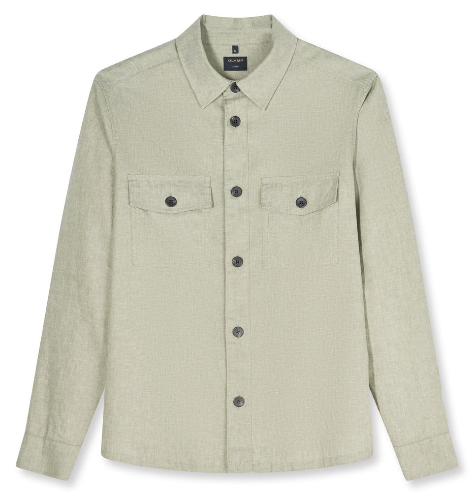 Olymp Casual (211) 411014-Hemden, oliv 47 47 XL Produktbild 