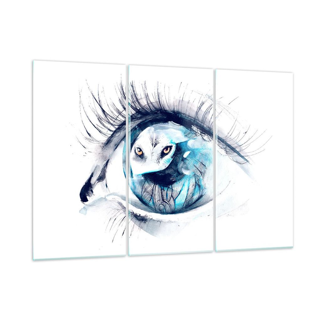Bilder auf glas - Wildnis fantasie Augapfel illustration - 165x110cm - Glasbilder - Wandbilder - Kunstdruck - Wanddekoration aus Glas - Glas Bilder...