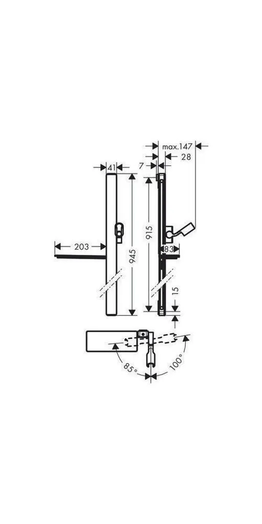 Aménager sa douche avec la barre Raindance Unica E 90cm blanc chrome - 3
