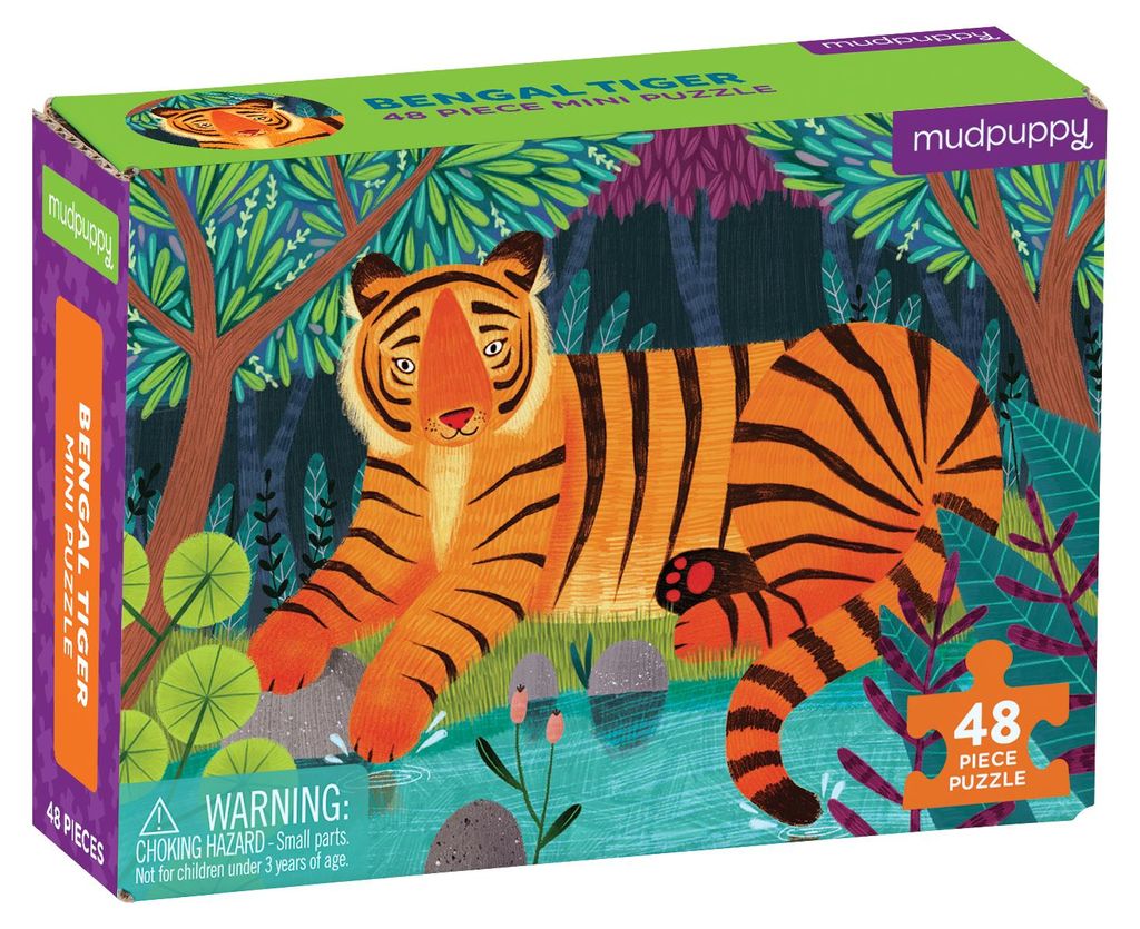 Mudpuppy Mini-Puzzle – Bengal-Tiger (48 Teile)