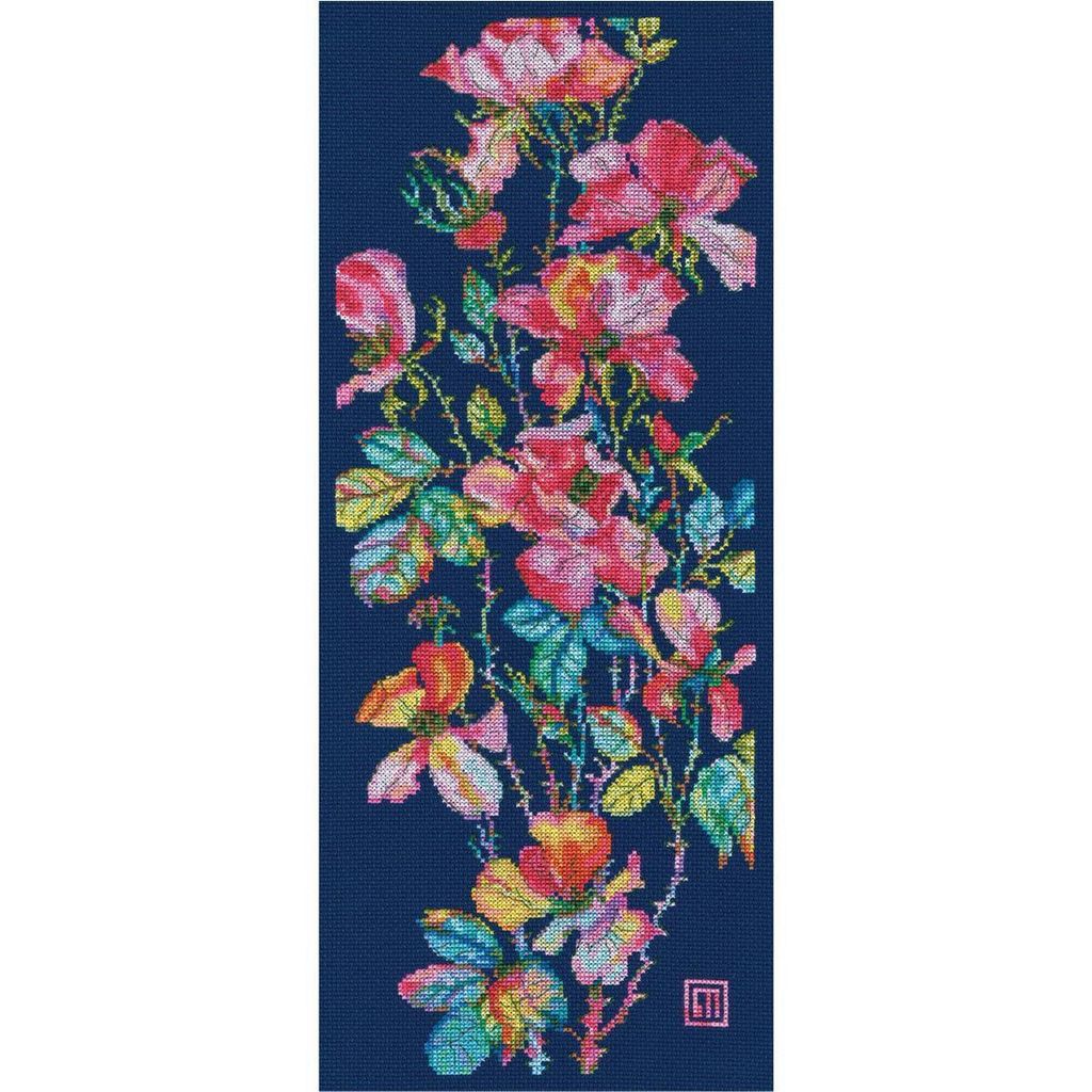RTO Kreuzstich Set "Rosenstrauch" M672, Zählmuster, 17.5x45,5 cm