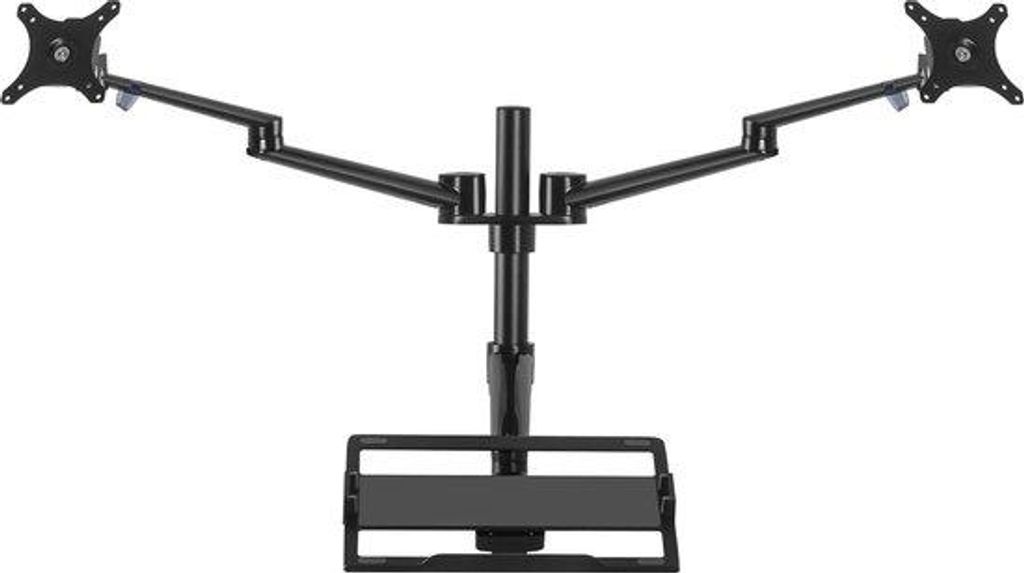 Verstellbarer Aluminium Monitorarm für 2 Monitore und Laptop, doppelter 17-32 Zoll Monitorhalter