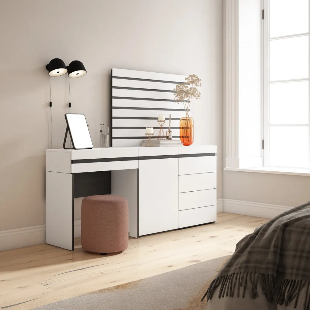Coiffeuse Plan de Travail Large 177x35cm pour Chambre et Dressing Chic
