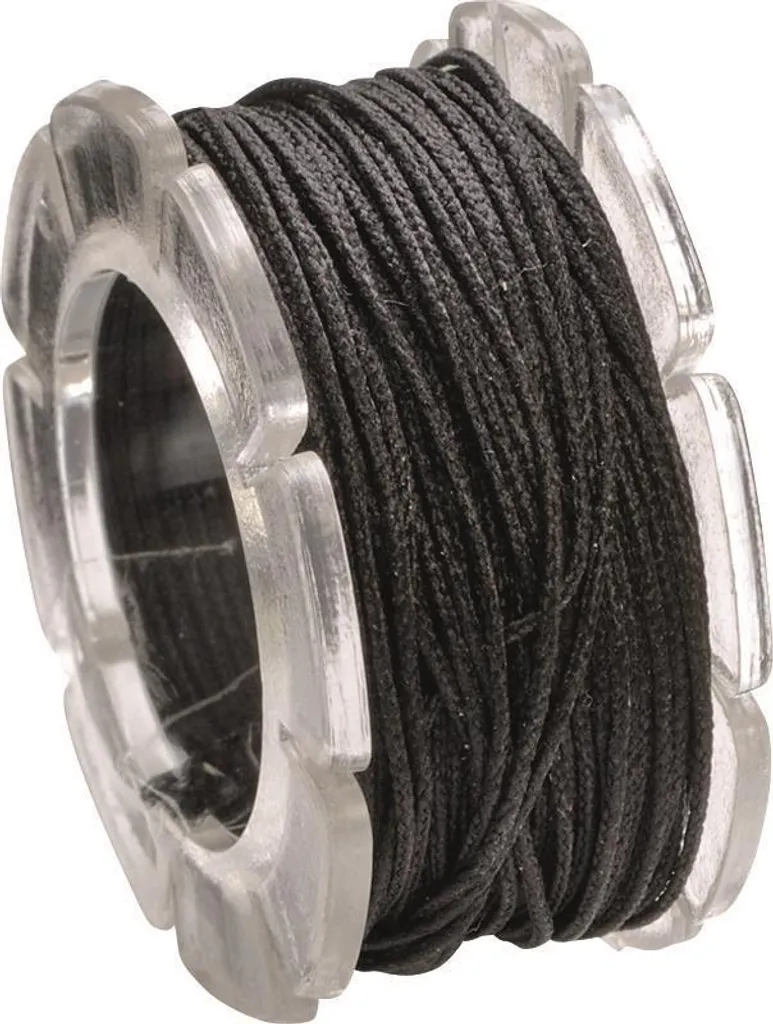Fil de coton ciré noir 1mm Knorr Prandell pour macramé et perles
