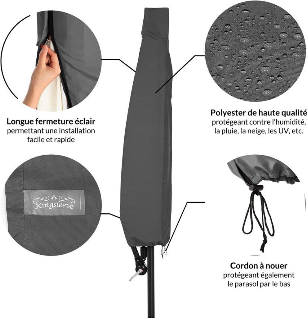 Deuba Housse de protection pour parasol Ø3m Anthracite Image du produit 