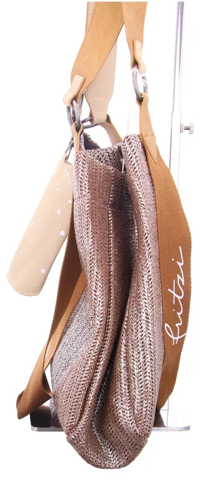 Sac cabas édition limitée effet paille tressée bronze Izzy Medium - 9