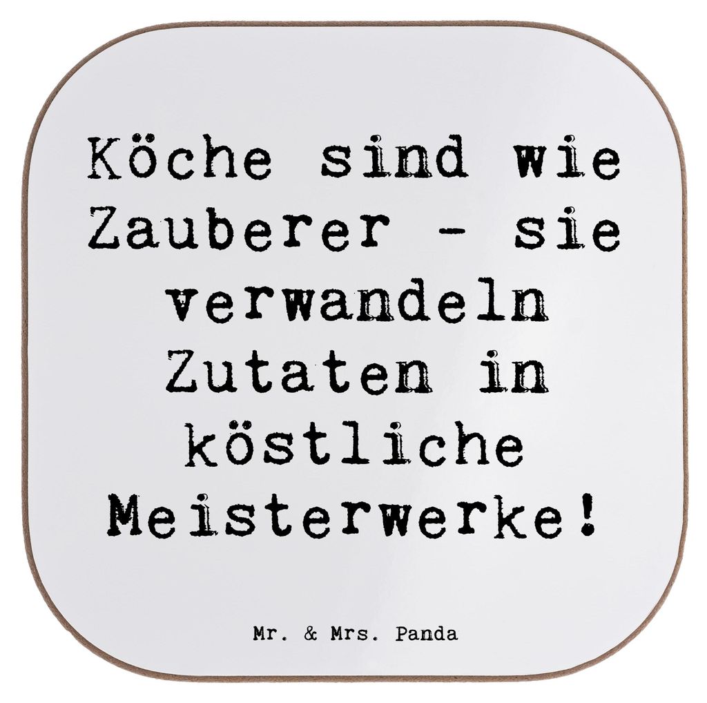 Mr. & Mrs. Panda Untersetzer Glas Spruch Koch Zauber - Weiß - Geschenk, Holzuntersetzer, Zutaten, Freude, Berufsleben, Berufspassion, verzaubern, ...