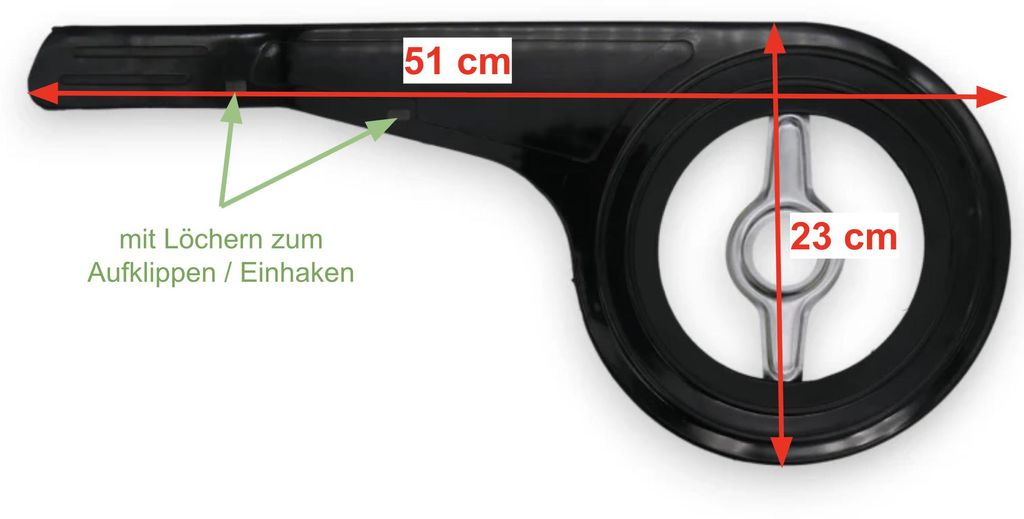 Kettenschutz Kunststoff schwarz mit Brille für 38 - 48 Produktbild 
