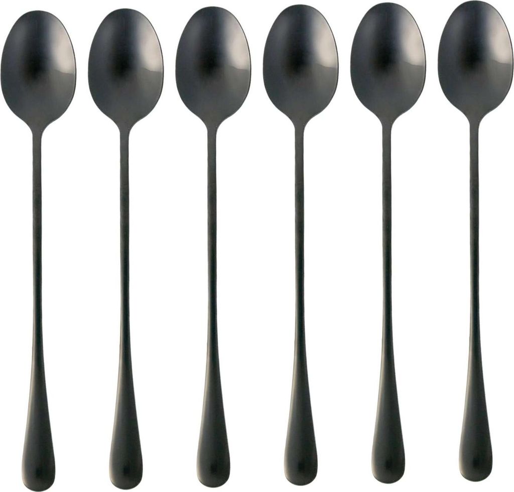 Intirilife set di 6 cucchiai in acciaio inox nero - Immagine del prodotto 