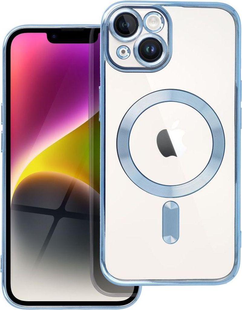 Case passend für iPhone 14 Electro Mag Cover kompatibel mit MagSafe blue