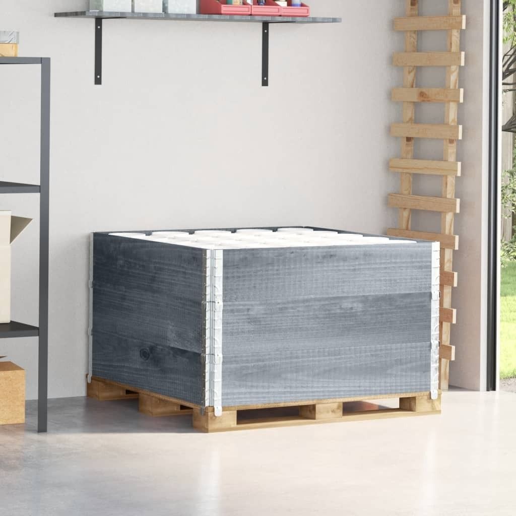 Paletten-Aufsatzrahmen 3 Stk. Grau 100x100 cm Massivholz Kiefer, Gartenmöbel-Sets 2024 Neu
