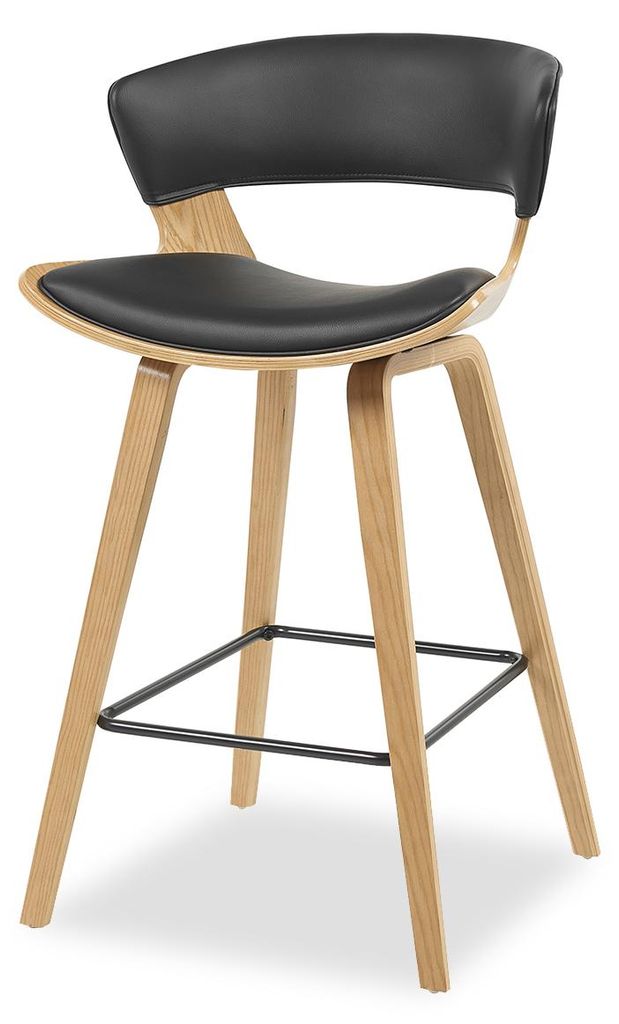 Sedia da bar JIMENA - rovere / nero Immagine del prodotto 