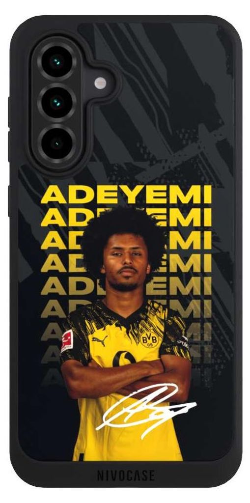 NIVOCASE Handyhülle für Samsung Galaxy A36 5G Hülle NIVOpure Case Schwarz BVB Borussia Dortmund Karim Adeyemi