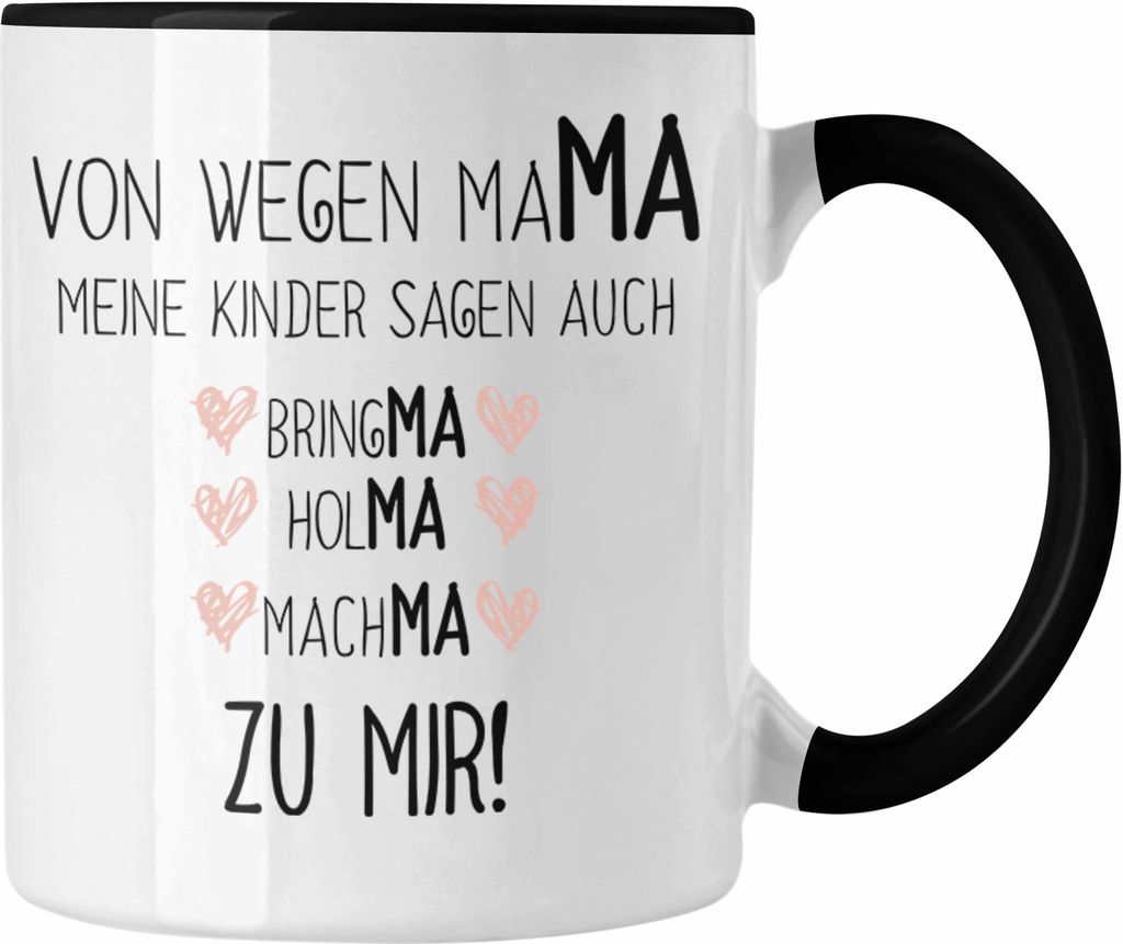 Trendation - Mama Tasse mit Spruch Geschenk Muttertag von Tochter Sohn Mutter Kaffeetasse (Schwarz)