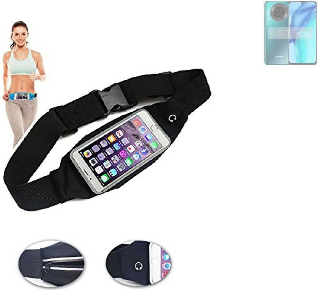 K-S-Trade Jogging-Armband kompatibel mit Hafury K30 Pro Gürteltasche Umhängetasche Bauchtasche schwarz Sport Running Jogging Fitness Laufen Exercise