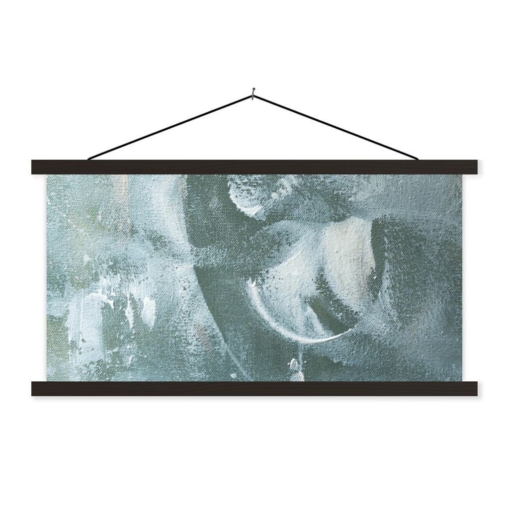 MuchoWow Textilposter Acrylfarbe - Strukturen - Abstrakt 90x45 cm mit schwarzem Rahmen - Klemmleisten