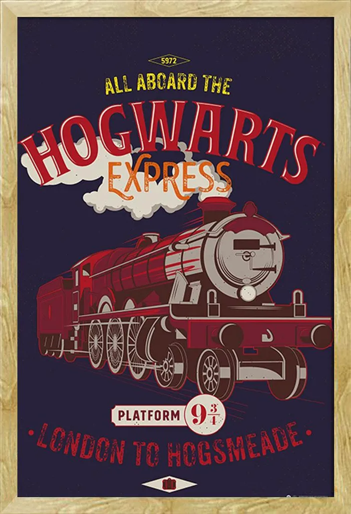 Harry Potter Magical Motors Maxi Poster + Shinsuke MDF Frame Beech